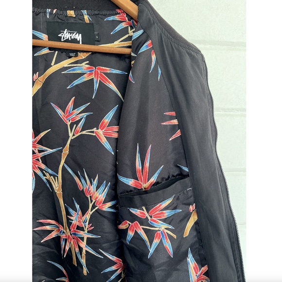 STUSSY Bamboo Bomber Jacket in Black - L - Picture 4 of 10